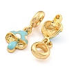 Rack Plating Alloy Enamel Mushroom European Dangle Charms FIND-B034-18G-02-2