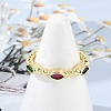 Brass Micro Pave Cubic Zirconia Open Cuff Rings for Women RJEW-R011-01G-01-3