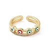 Brass Micro Pave Cubic Zirconia Open Rings RJEW-J017-VC275-2