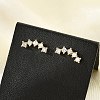 Brass Micro Pave Clear Cubic Zirconia Stud Earrings EJEW-R016-26G-15-2