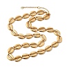 Ocean Beach 304 Stainless Steel Shell Shape Link Chain Necklaces for Women STAS-H258-01G-4