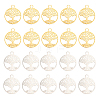 40Pcs 2 Colors Brass Filigree Pendants KK-DC0002-08-1