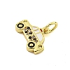 Rack Plating Brass Micro Pave Cubic Zirconia Pendants X-KK-U021-05G-2