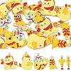 24Pcs 6 Styles New Year's Day Alloy Enamel Pendants ENAM-FS0004-29-3