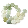 Natural Flat Round Xiuyan Jade Beads Strands G-L245-03B-3
