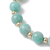 Natural Amazonite Beaded Stretch Bracelets for Women BJEW-JB13377-3