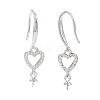 Rhodium Plated 925 Sterling Silver Earring Hooks STER-D035-30P-2