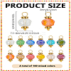100Pcs Glass Pendants PALLOY-LP00002-2