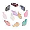 Acrylic Leaf Charms OACR-CJC0020-03-8