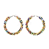 Colorful Glass Seed Braided Big Hoop Earrings EJEW-JE05015-2