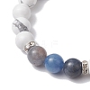 Natural Howlite & Blue Aventurine Round Beaded Stretch Bracelets BJEW-TA00528-02-4