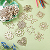  24pcs 12 Styles Unfinished Natural Poplar Wood Filigree Joiners Links WOOD-TA0001-81-5