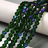 Transparent Electroplate Glass Beads Strands EGLA-A039-T2mm-L25-4