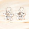 Star Brass Hoop Earrings for Women EJEW-U057-06C-02P-1