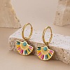 Alloy Enamel Fan Hoop Earrings FS-WGDB6C8-01-1