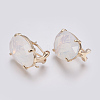 Faceted Glass Stud Earring Findings GLAA-F084-D11-1