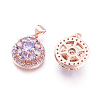Brass Micro Pave Cubic Zirconia Pendants ZIRC-L094-02-RG-2