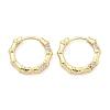 Bamboo Brass Micro Pave Clear Cubic Zirconia Hoop Earrings EJEW-Z102-05G-4