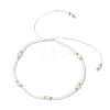Natural Rainbow Moonstone & Seed Glass Beaded Braided Bead Bracelets BJEW-JB12605-05-1