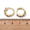 Real 18K Gold Plated Brass Cubic Zirconia Huggie Hoop Earrings EJEW-C012-08-5