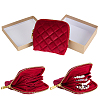 Rhombus Textured Velvet Jewelry Storage Zipper Pouches for Earrings Rings Bracelets Necklaces ABAG-WH0085-012B-1