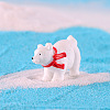 Resin Miniature Polar Bear with Hat Ornaments BEAR-PW0001-69A-1