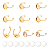 DIY Half Round Dome 304 Stainless Steel Open Cuff Rings Jewelry Making Kits DIY-UN0006-39-1