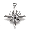 Eco-Friendly Brass Micro Pave Clear Cubic Zirconia Pendants ZIRC-H106-02P-1