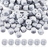 20Pcs Grey Cube Letter Silicone Beads 12x12x12mm Square Dice Alphabet Beads with 2mm Hole Spacer Loose Letter Beads for Bracelet Necklace Jewelry Making JX436Y-1