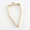 Rack Plating Alloy Polygon Open Back Bezel Pendants PALLOY-S047-10E-FF-2