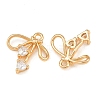 Brass Micro Pave Clear Cubic Zirconia Charms CU-CBA804C-08G-2