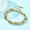 304 Stainless Steel Rope Chain Bracelets BJEW-C084-02G-2