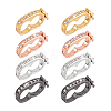 8Pcs 4 Colors Rack Plating Brass Micro Pave Cubic Zirconia Twister Clasps ZIRC-PH0001-45-7