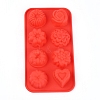 8-Cavity Floral & Heart Shaped Fondant Molds DIY-TAC0005-88-2