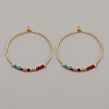 Glass Seed Beaded Hoop Earrings XS8443-9-1