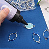 32Pcs Alloy Oval Open Back Bezel Connector Charms FIND-CA0011-77P-4