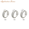 Rack Plating Heart Brass Micro Pave Cubic Zirconia Open Cuff Ring Settings KK-Z071-26P-4