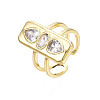 Cubic Zirconia Rectangle Open Cuff Ring X-RJEW-N037-015-01LG-3