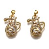 Brass Clear Cubic Zirconia Constellation Charms KK-J278-33G-K-1