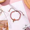 Synthetic Cherry Quartz Glass Beads Braided Bead Bracelets BS7739-1-2