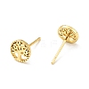 Rack Plating Brass Tree of Life Stud Earrings for Women EJEW-C028-05G-2
