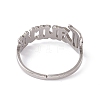 304 Stainless Steel Constellation Open Cuff Ring for Women RJEW-C035-01A-P-3