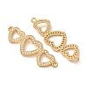 Brass Micro Pave Cubic Zirconia Connector Charms CU-CBA4579-02G-D-3
