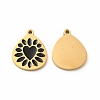 Ion Plating(IP) 304 Stainless Steel Enamel Pendants STAS-F291-04G-02-1