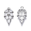 Brass Inlaid Clear Cubic Zirconia Pendants LS-ZIRC-S069-013P-2