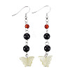 Butterfly Natural New Jade Dangle Earrings for Girl Women EJEW-S212-001-4