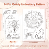 4 Sheets 11.6x8.2 Inch Stick and Stitch Embroidery Patterns DIY-WH0455-194-2