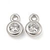 925 Sterling Silver Pave Clear Cubic Zirconia Flat Round Charms STER-B005-01P-1