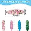 8Pcs 4 Colors Normal Lampwork Beads FOIL-AR0001-01-2