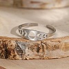 Adjustable 304 Stainless Steel Cuff Rings for Women RJEW-F199-01P-1